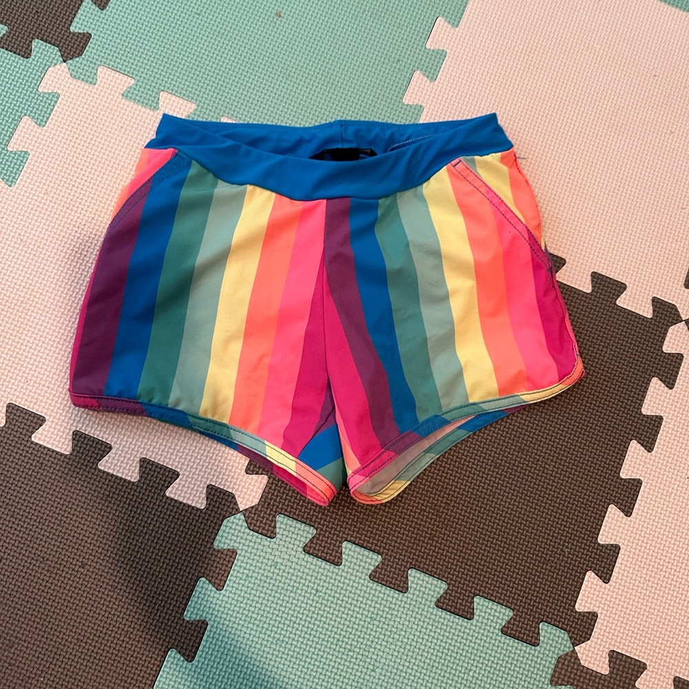 Lands End Rainbow Swim Shorts - size 10 - Girls